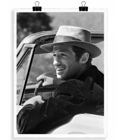Discount Affiche Belmondo Chapeau 56 X 76 Cm Affiches & Tableaux
