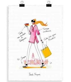 Clearance Affiche Eric Giriat 04 St-Tropez 56 X 76 Cm Affiches & Tableaux