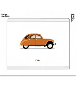 Clearance Affiche Le Duo Voiture Citroen 2Cv Orange 40 X 50 Cm Affiches & Tableaux