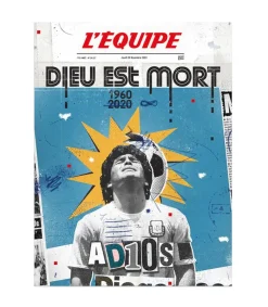 Sale Affiche L'Equipe Maradona 30 X 40Cm Affiches & Tableaux
