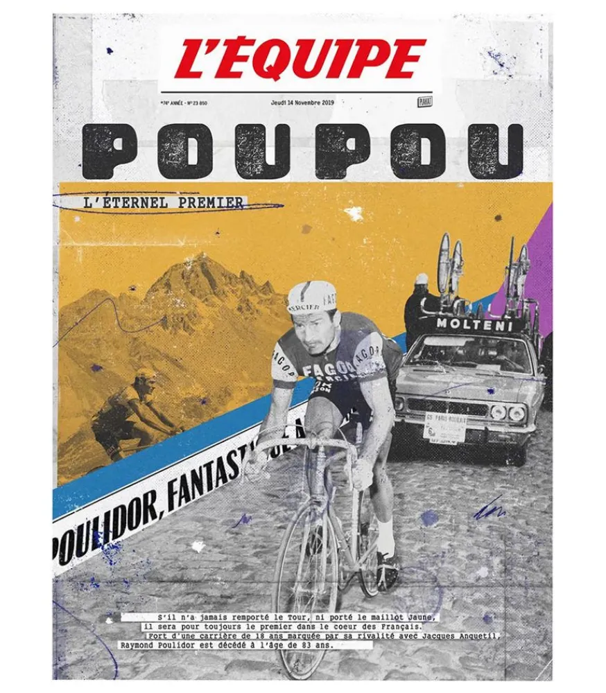 Sale Affiche L'Equipe Poulidor 50 X 70Cm Affiches & Tableaux