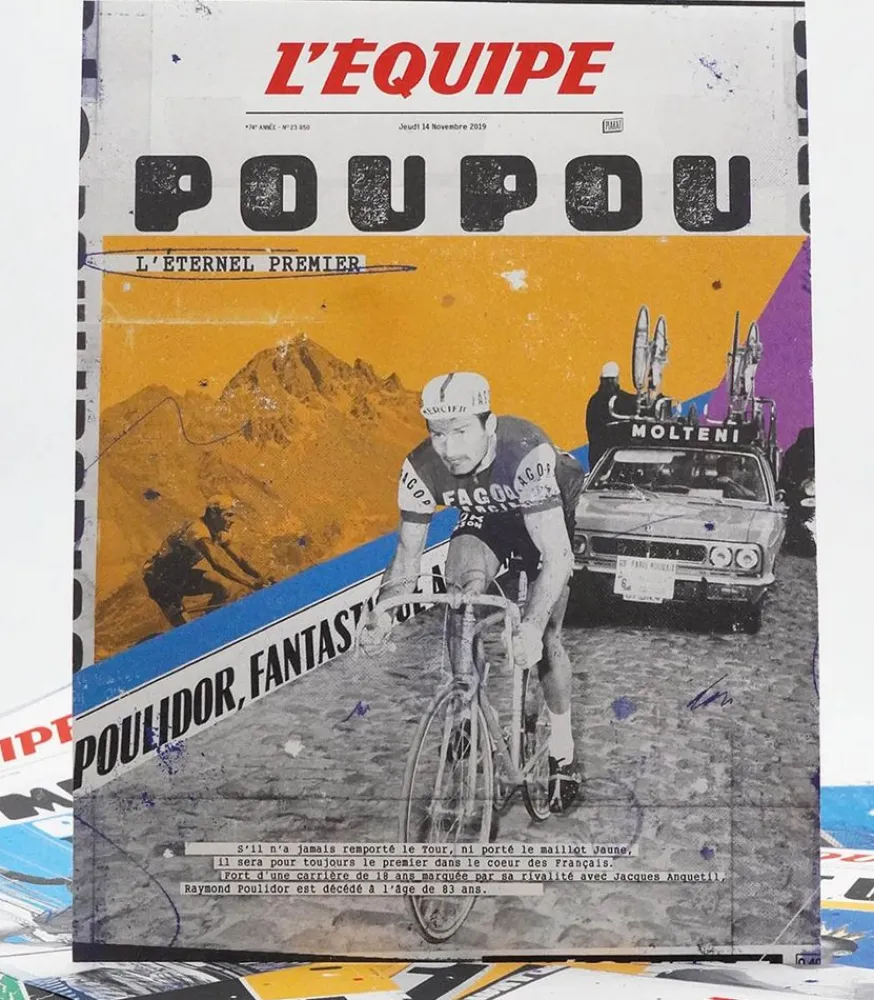 Sale Affiche L'Equipe Poulidor 50 X 70Cm Affiches & Tableaux