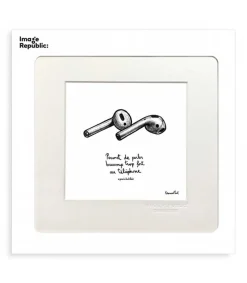 New Affiche Pas Du Tout Cliche Ecouteurs 22 X 22 Cm Affiches & Tableaux