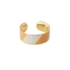 Online Bague Ajustable Big Striped Candy Orange White Femme Bagues