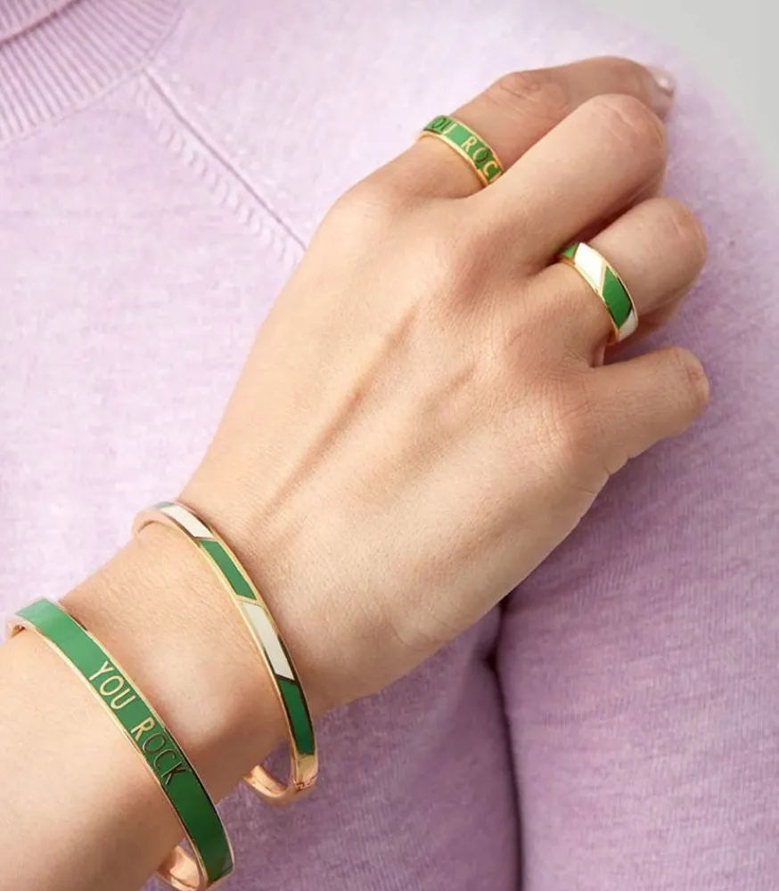 Sale Bague Ajustable Candy Word You Rock Green Femme Bagues