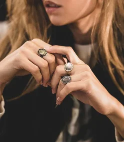 Online Bague Alex Black En Argent Femme Bagues