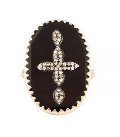Outlet Bague Bowie N°3 Noir Et Diamants Femme Bagues