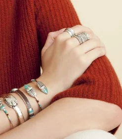 New Bague Cancun Penna Argente Femme Bagues