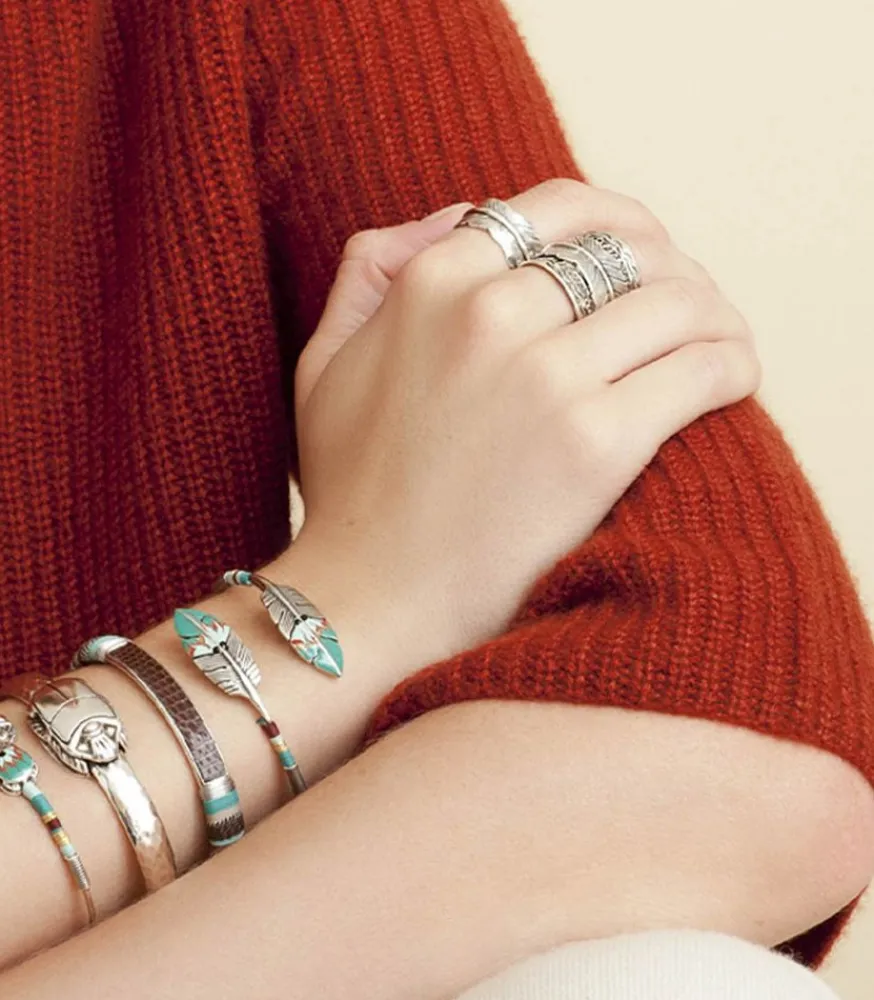 New Bague Cancun Penna Argente Femme Bagues