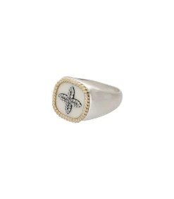 Sale Bague Chevaliere Bowie Blanc Diamants Femme Bagues