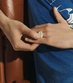 Sale Bague Chevaliere Bowie Blanc Diamants Femme Bagues