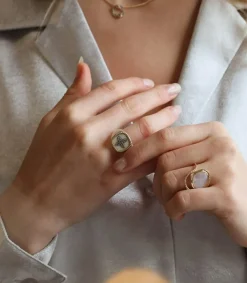 Sale Bague Chevaliere Bowie Blanc Diamants Femme Bagues