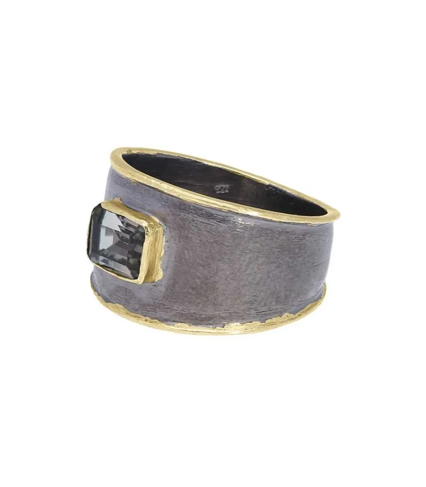 Best Bague Chevaliere Jaimie Or 14K Et Argent Noirci Femme Bagues