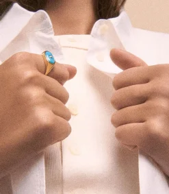 New Bague Chevaliere Orso Turquoise Femme Bagues