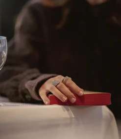 Sale Bague Galet En Email Pail Argent Femme Bagues