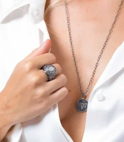 Hot Bague Mad 1969 Argent Et Diamants Femme Bagues