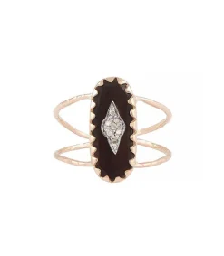 Outlet Bague Mahe Noir Et Diamants Femme Bagues