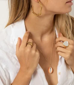 Clearance Bague Miki Tressee Doree Femme Bagues