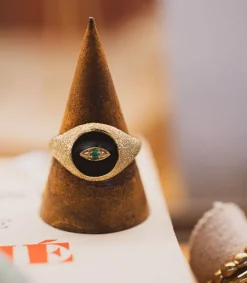 Best Bague Oeil Ibiza Or Jaune Et Resine Coloree Femme Bagues