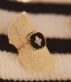 Outlet Bague Pierrot Noir Et Diamants Femme Bagues