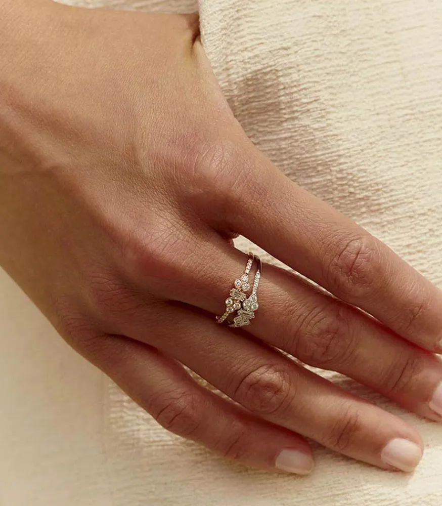 Sale Bague Plein Soleil Petit Modele Or Blanc Et Diamants Femme Bagues