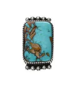 New Bague Rectangulaire Turquoise Arizona Femme Bagues