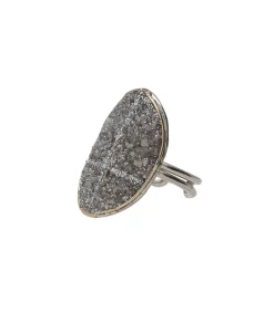 Clearance Bague Stella Croix En Zirconium Gris Femme Bagues