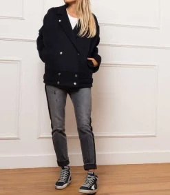 Outlet Baskets Francy Classic Cuir Suede Marine Femme Baskets