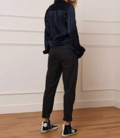 Outlet Baskets Francy Classic Cuir Suede Marine Femme Baskets