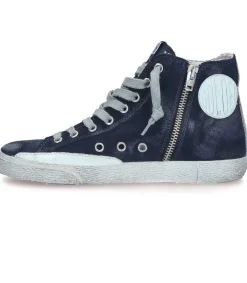 Outlet Baskets Francy Classic Cuir Suede Marine Femme Baskets