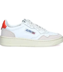 Best Baskets Low Leather White/Orange Femme Baskets