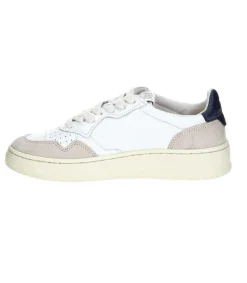 Hot Baskets Medalist Low Cuir Suede Blanc/Navy Blue Femme Baskets