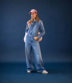 Hot Baskets Medalist Low Cuir Suede Blanc/Navy Blue Femme Baskets