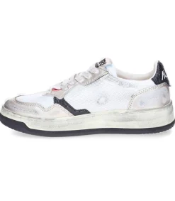 New Baskets Medalist Low Super Vintage En Mesh Et Daim Blanc Et Or Femme Baskets