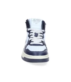 Best Baskets Medalist Mid White/Blue Femme Baskets