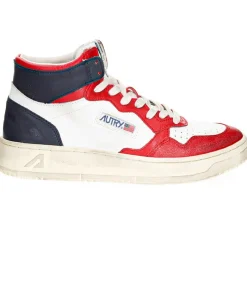 Clearance Baskets Medalist Super Vintage Blanc Rouge Bleu Femme Baskets