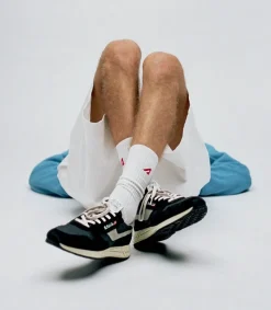 New Baskets Reelwind Nylon Et Daim Noir Femme Baskets