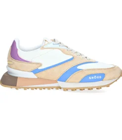 Hot Baskets Rush Gr2 Low Nylon Cuir Suede Cream Avio Femme Baskets