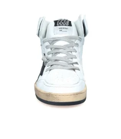 Clearance Baskets Sky-Star Cuir Blanc Etoile Noire Femme Baskets