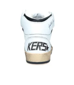 Clearance Baskets Sky-Star Cuir Blanc Etoile Noire Femme Baskets