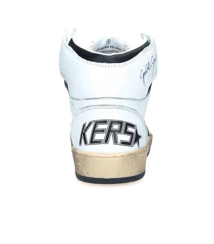 Clearance Baskets Sky-Star Cuir Blanc Etoile Noire Femme Baskets