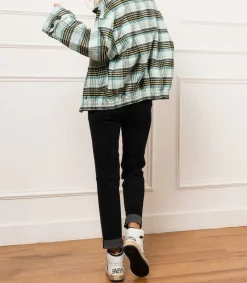 Clearance Baskets Sky-Star Cuir Blanc Etoile Noire Femme Baskets