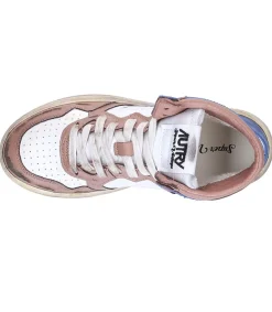 Baskets Super Vintage Mid Cafe Et Bleu Femme Baskets