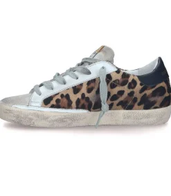 Sale Baskets Super-Star Cuir Horsy Leopard Femme Baskets