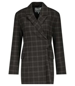 Clearance Blazer A Carreaux Marron Femme Manteaux & Vestes