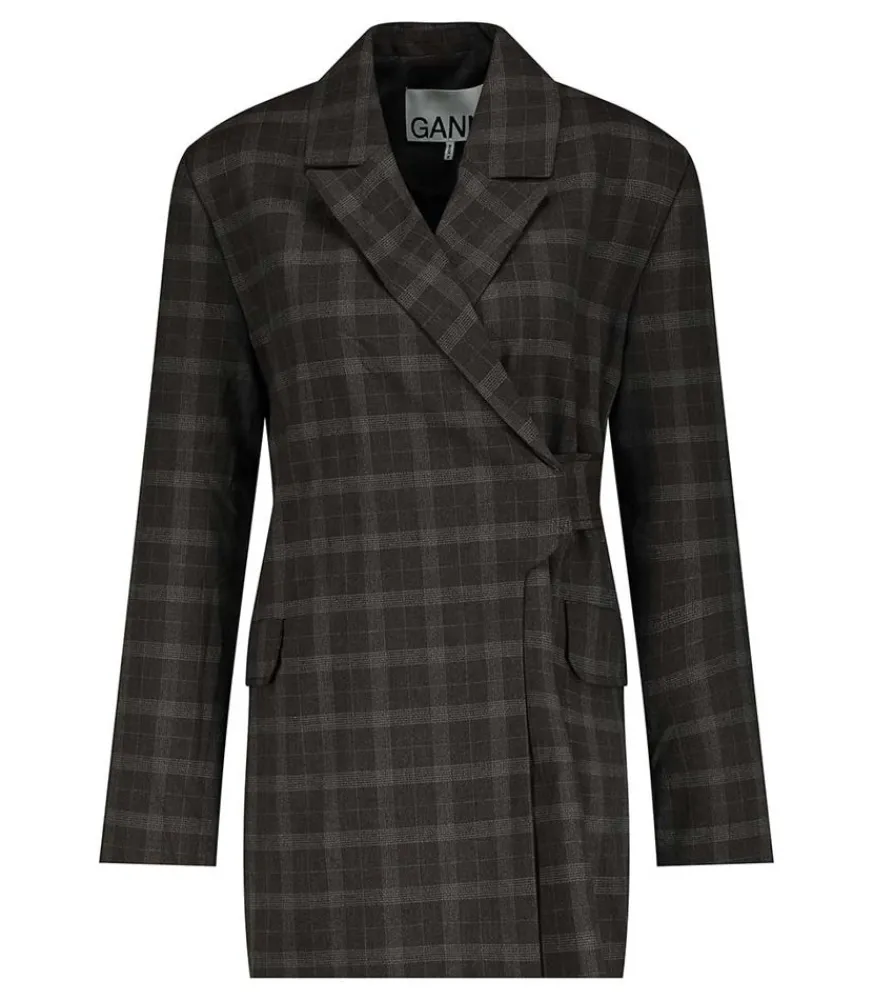 Clearance Blazer A Carreaux Marron Femme Manteaux & Vestes