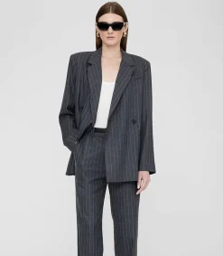 Sale Blazer Kaia Grey Pinstripe Femme Manteaux & Vestes