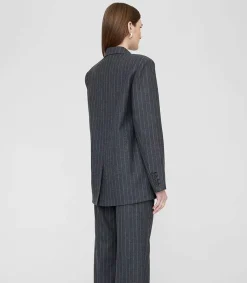 Sale Blazer Kaia Grey Pinstripe Femme Manteaux & Vestes