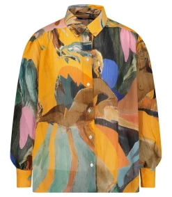 Online Blouse Manches Ballons Dancing Wood Orange Femme Hauts