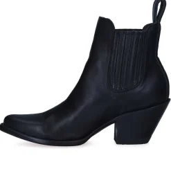 Discount Boots Estudio Black Leather Femme Boots & Bottines